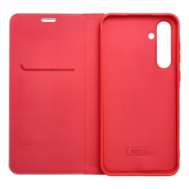 Θήκη Book Luna Carbon Xiaomi Redmi Note 13 Pro 4G / Poco M6 Pro / Note 14S 4G Red