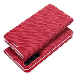 Θήκη Book Luna Carbon Xiaomi Redmi Note 13 Pro 4G / Poco M6 Pro / Note 14S 4G Red