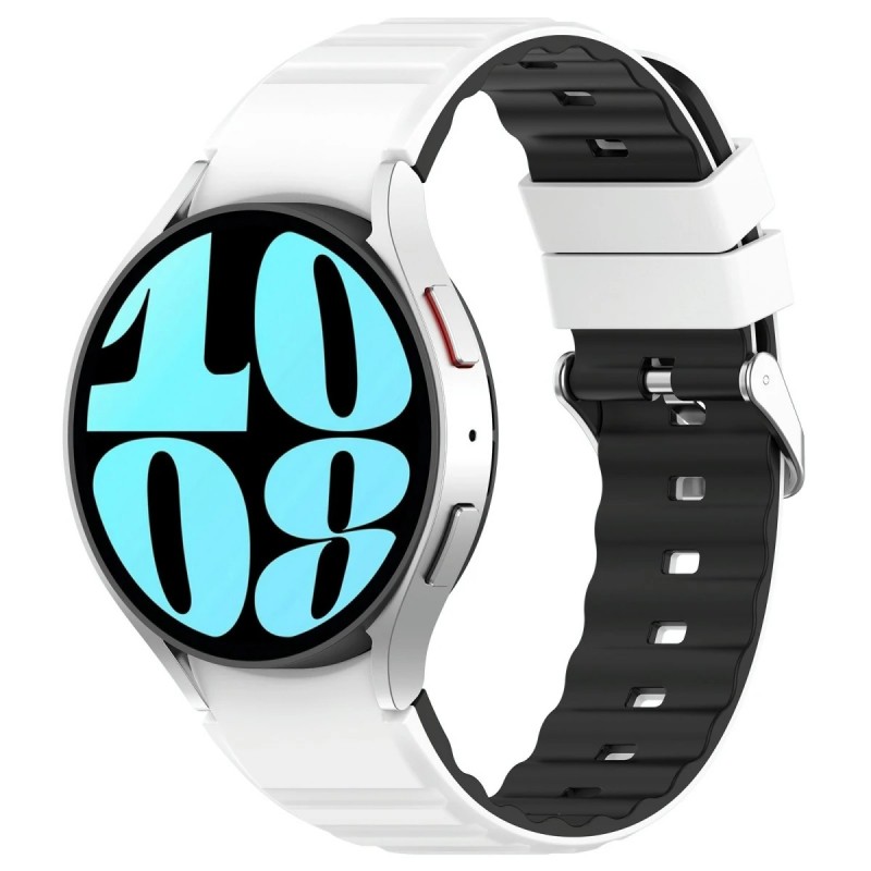 Ανταλλακτικό λουράκι QuickFit Duble Sided για Samsung Galaxy Watch 7 / 6 / 6 Classic / 5 / 5 Pro/ 4 / 4 Classic Black / White