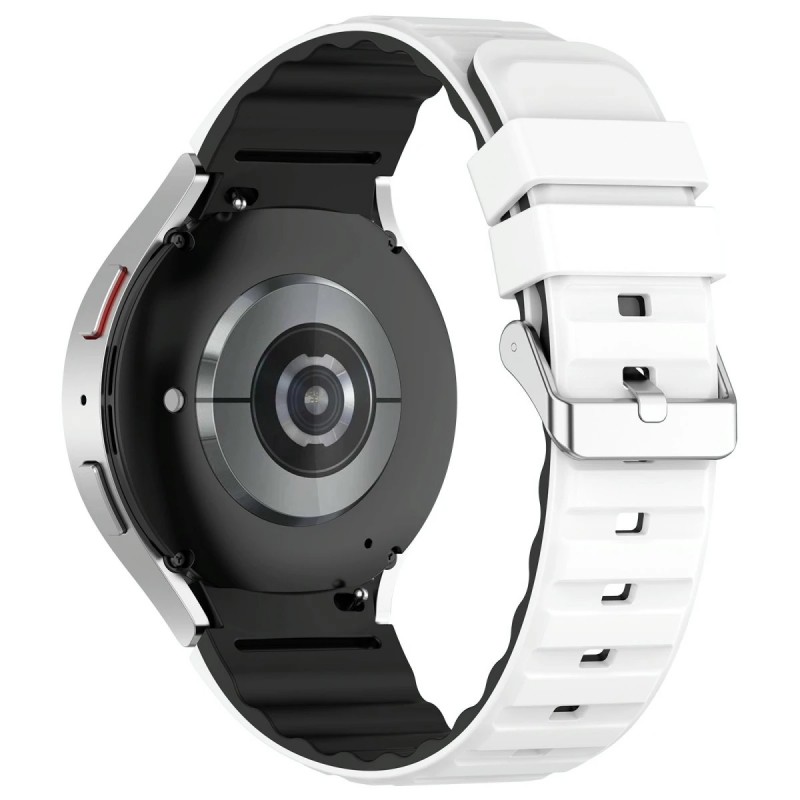 Ανταλλακτικό λουράκι QuickFit Duble Sided για Samsung Galaxy Watch 7 / 6 / 6 Classic / 5 / 5 Pro/ 4 / 4 Classic Black / White