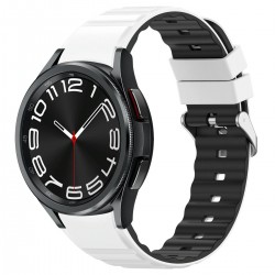Ανταλλακτικό λουράκι QuickFit Duble Sided για Samsung Galaxy Watch 7 / 6 / 6 Classic / 5 / 5 Pro/ 4 / 4 Classic Black / White