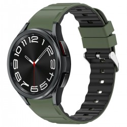 Ανταλλακτικό λουράκι QuickFit Duble Sided για Samsung Galaxy Watch 7 / 6 / 6 Classic / 5 / 5 Pro/ 4 / 4 Classic Olive Green / Black