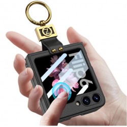 Θήκη Shockproof Leather Case With Ring Holder Samsung Galaxy Z Flip6 SM-F741 / Flip7 FE 5G SM-761B Grey