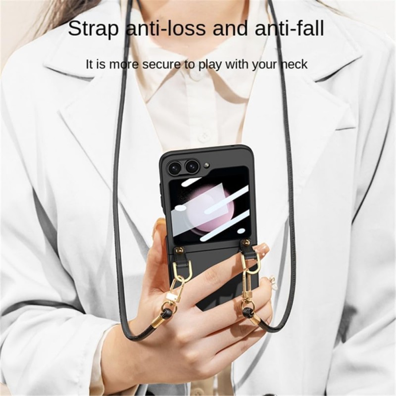 Θήκη Crossbody Lanyard Phone Case Samsung Galaxy Z Flip6 SM-F741 / Flip7 FE 5G SM-761B Black