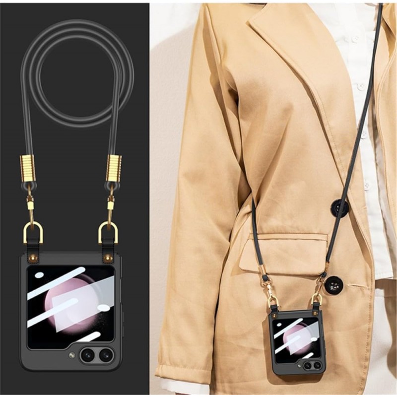 Θήκη Crossbody Lanyard Phone Case Samsung Galaxy Z Flip6 SM-F741 / Flip7 FE 5G SM-761B Black Θήκη Crossbody Lanyard Phone Case Samsung Galaxy Z Flip6 SM-F741 / Flip7 FE 5G SM-761B Black