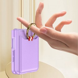 Θήκη Integrated Plain Card Bag Phone Case with Ring Holder Samsung Galaxy Z Flip6 SM-F741 / Flip7 FE 5G SM-761B Matcha Green