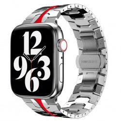Ανταλλακτικό λουράκι QuickFit Iron Man Stainless Apple Watch 1/2/3/4/5/6/SE/7/8/Ultra (42/44/45/49mm) Silver / Red Ανταλλακτικό λουράκι QuickFit Iron Man Stainless Apple Watch 1/2/3/4/5/6/SE/7/8/Ultra (42/44/45/49mm) Silver / Red