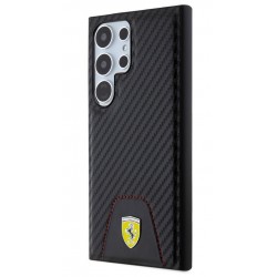 Θήκη Ferrari PU Leather Bottom Carbon Case Samsung Galaxy S24 Ultra 5G S928 Black