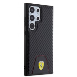 Θήκη Ferrari PU Leather Bottom Carbon Case Samsung Galaxy S24 Ultra 5G S928 Black