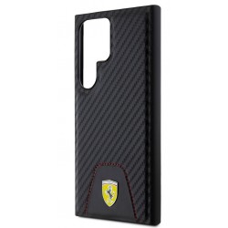 Θήκη Ferrari PU Leather Bottom Carbon Case Samsung Galaxy S24 Ultra 5G S928 Black