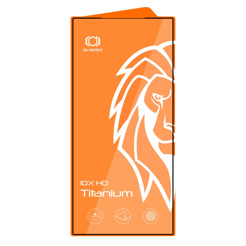 Γυαλί Προστασίας Tel-Protect Titanium Full Glue 6D Tempered Glass for Samsung Galaxy S24 Ultra 5G S928 Tempered Glass 5D Full Glue 9H Full Screen Cover AntiCrash / AntiShock Black (With Fingerprint Unlock) 