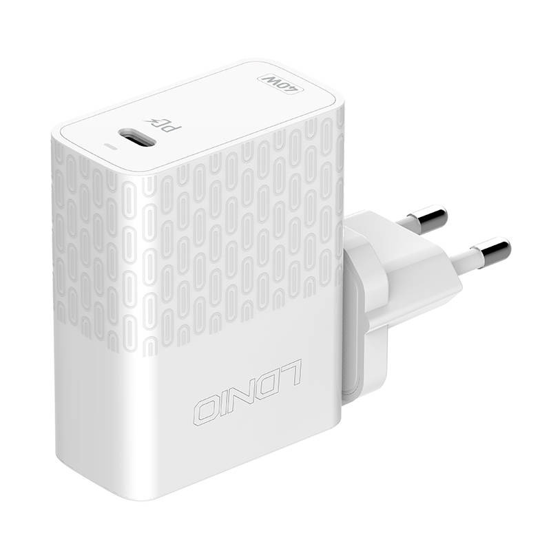 Φορτιστής Ταξιδιού Ldnio Adapter A1405C USB-C 40W & USB-C to Lightning Cable White