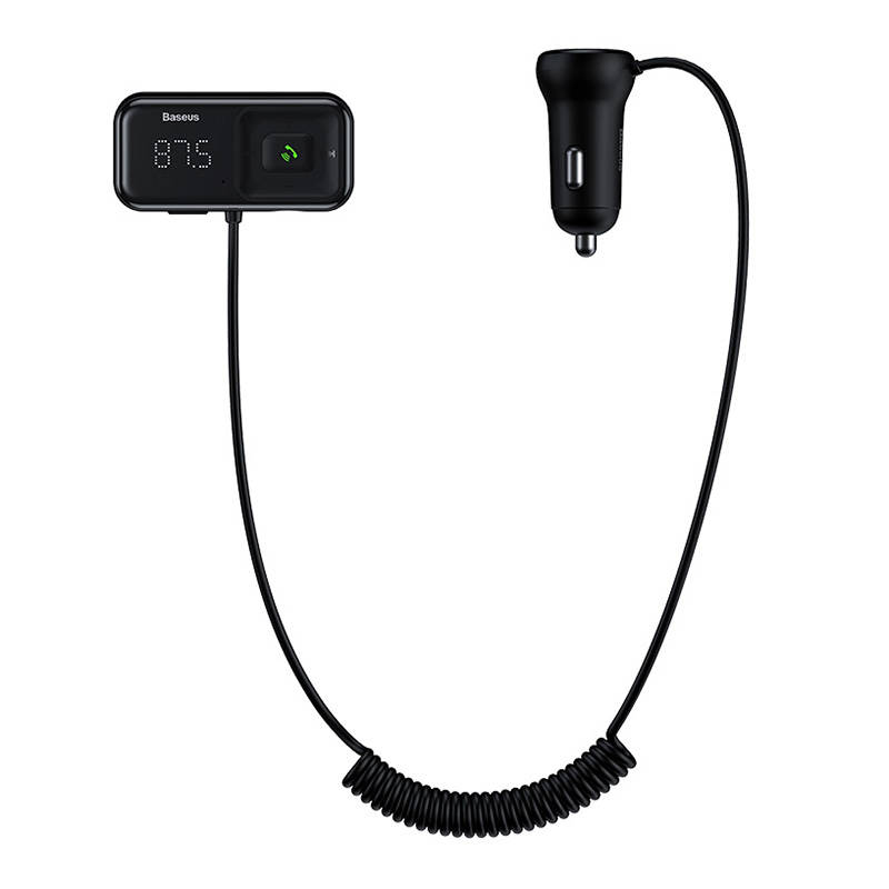 Φορτιστής Αυτοκινήτου Baseus S-16 T-Typed FM Transmitter MP3 Car Charger Black