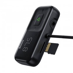 Φορτιστής Αυτοκινήτου Baseus S-16 T-Typed FM Transmitter MP3 Car Charger Black
