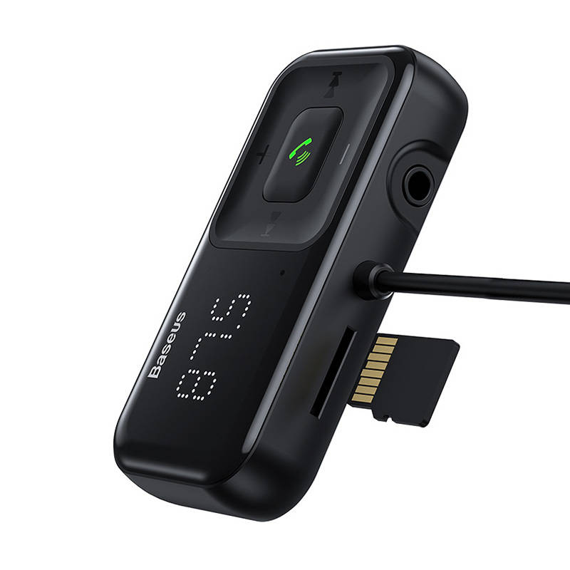 Φορτιστής Αυτοκινήτου Baseus S-16 T-Typed FM Transmitter MP3 Car Charger Black