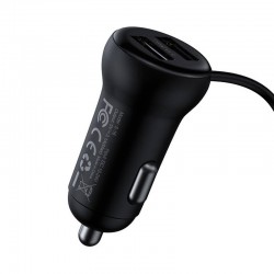 Φορτιστής Αυτοκινήτου Baseus S-16 T-Typed FM Transmitter MP3 Car Charger Black