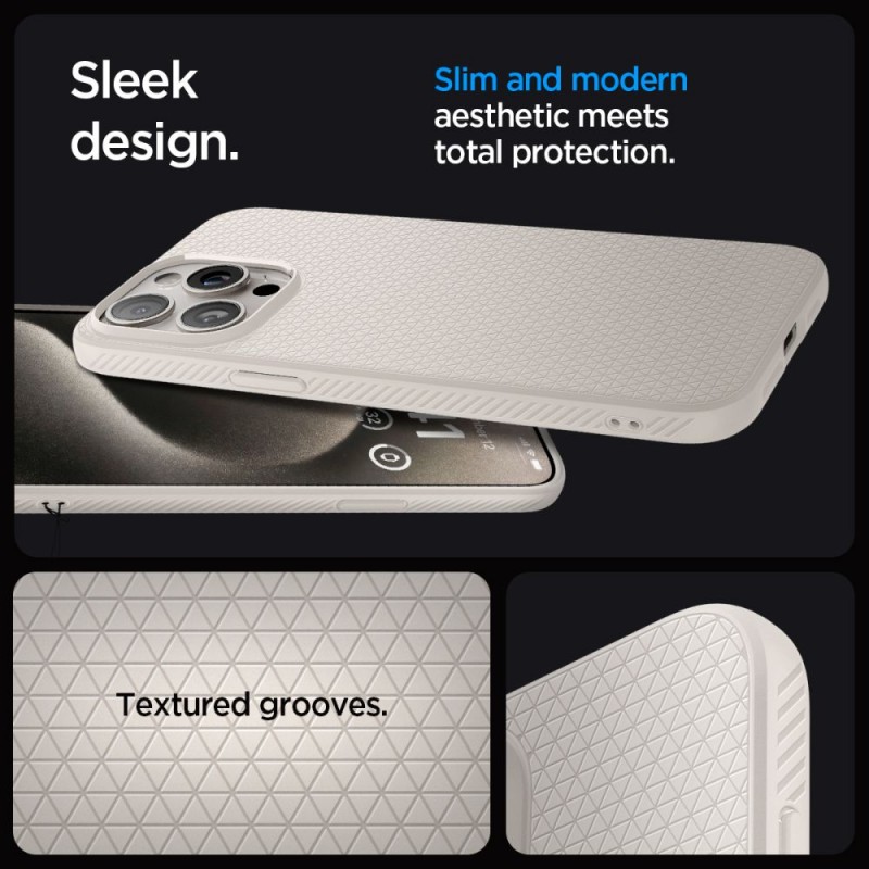 Θήκη Spigen Liquid Air Apple iPhone 15 Pro (6.1") Natural Titanium (ACS07217)