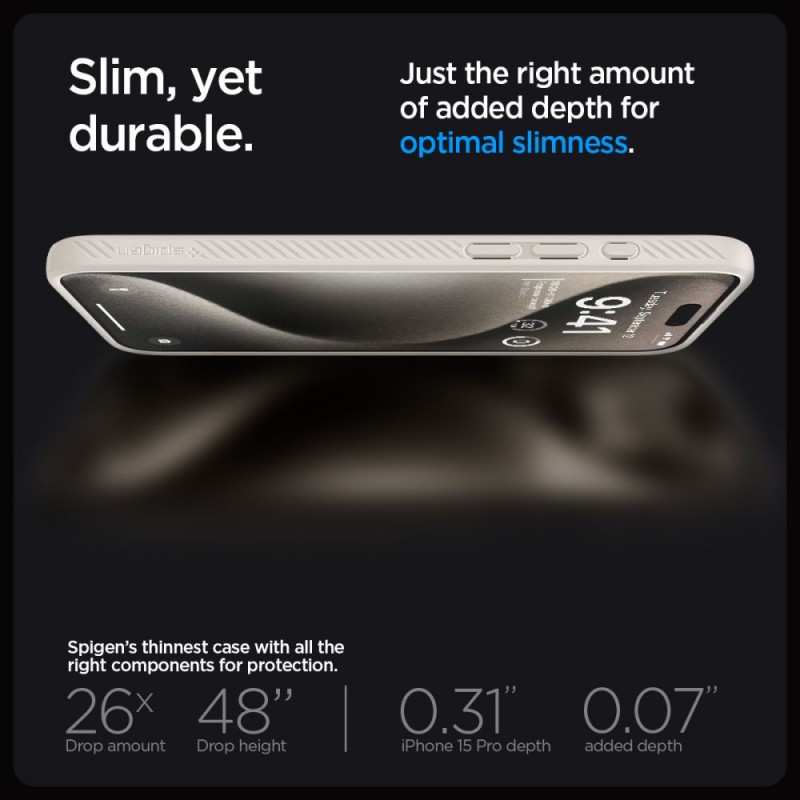 Θήκη Spigen Liquid Air Apple iPhone 15 Pro (6.1") Natural Titanium (ACS07217)