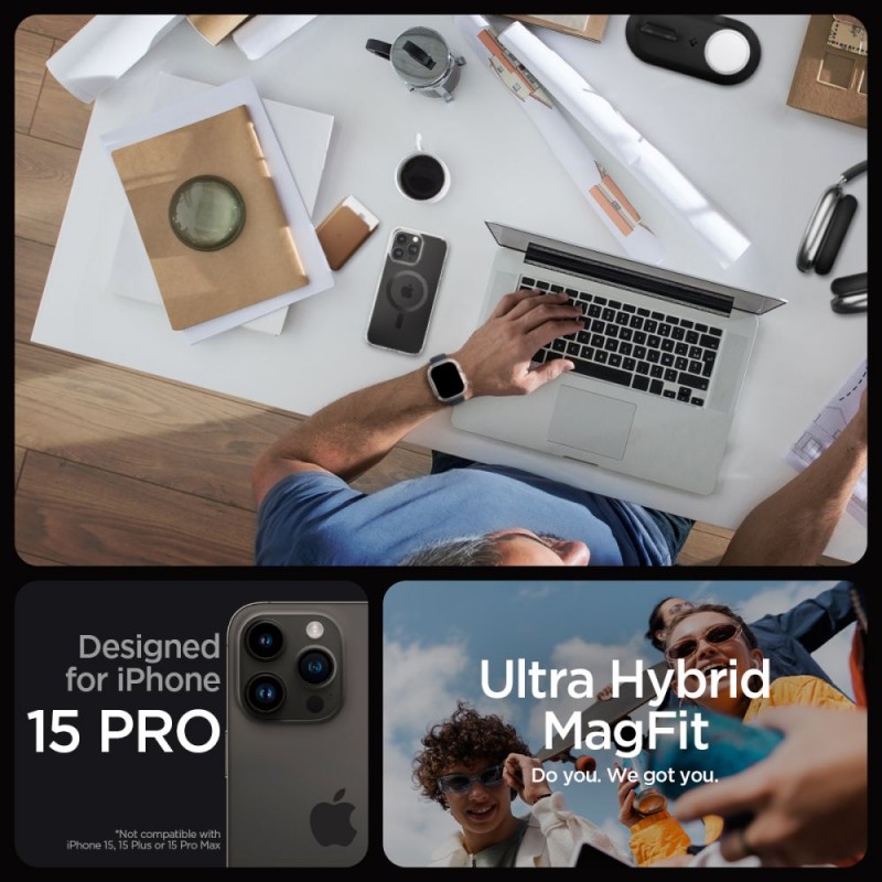 Θήκη Spigen Ultra Hybrid Mag MagSafe Apple iPhone 15 Pro (6.1") Carbon Fiber (ACS06717)