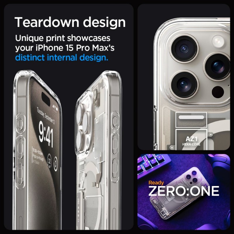 Θήκη Spigen Ultra Hybrid MagSafe Apple iPhone 15 Pro Max (6.7") Zero One Natural Titanium (ACS07211)