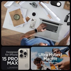 Θήκη Spigen Ultra Hybrid MagSafe Apple iPhone 15 Pro Max (6.7") Zero One Natural Titanium (ACS07211)