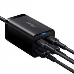 Φορτιστής Ταξιδιού Baseus Wall Charger GaN3 Pro PD 65W 2x USB-C 2x USB & USB-C to USB-C Cable  Black