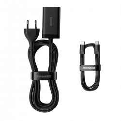 Φορτιστής Ταξιδιού Baseus Wall Charger GaN3 Pro PD 65W 2x USB-C 2x USB & USB-C to USB-C Cable  Black