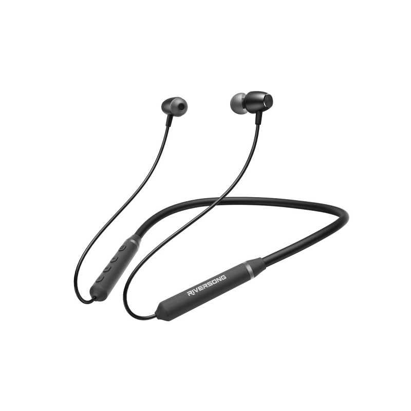 Ακουστικά Bluetooth Riversong Stream M1 Wireless Neckband Silicone Earphones Black