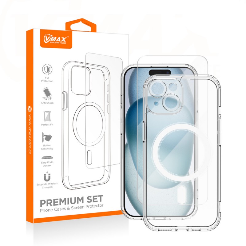 Θήκη Vmax Set Mag Case & Glass  Samsung Galaxy S24 Ultra 5G S928 Clear