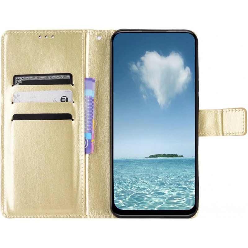 Θήκη Book Leather Wallet Realme C63 / 61 Card Holder Gold