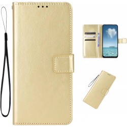 Θήκη Book Leather Wallet Realme C63 / 61 Card Holder Gold