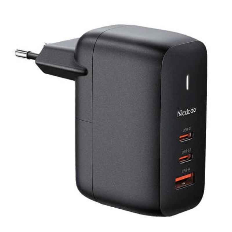 Φορτιστής Ταξιδιού Mcdodo GaN 65W 2xUSB-C & USB-A Black 