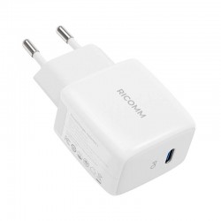 Φορτιστής Ταξιδιού Ricomm Wall Charger USB-C RC251 & Cable USB-C 2.1m White