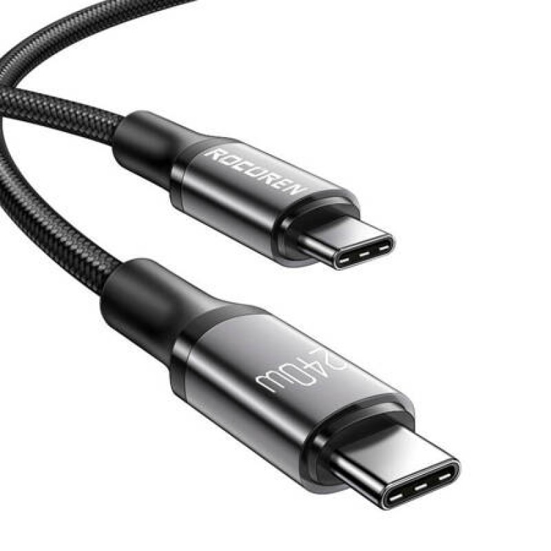 Καλώδιο Rocoren Fast Charging Cable Type-C to Type-C 3m 240W Grey Καλώδιο Rocoren Fast Charging Cable Type-C to Type-C 3m 240W Grey