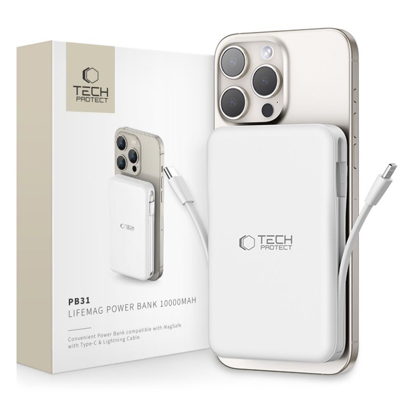Εξωτερική Μπαταρία Tech-Protect PB31 Lifemag Magsafe PowerBank 10000mAh White