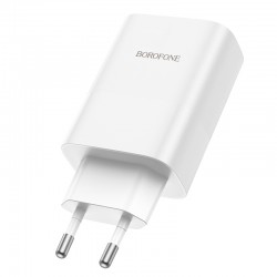 Φορτιστής Ταξιδιού Borofone BN10 Sunlight Usb + Type C - QC 3.0 PD 20W White