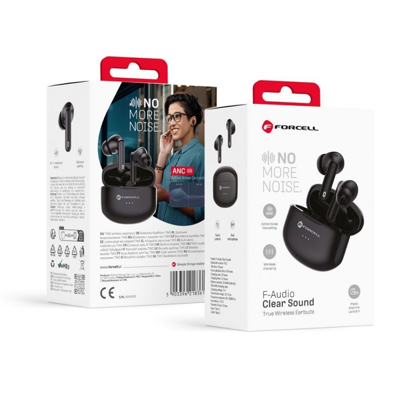 Ακουστικά Bluetooth Forcell F-Audio Wireless Earphones TWS Clear Sound Black