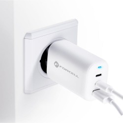 Φορτιστής Ταξιδίου Forcell F-Energy GaN Travel Charger with 2xUSB C and USB A 65W Quick Charge White Φορτιστής Ταξιδίου Forcell F-Energy GaN Travel Charger with 2xUSB C and USB A 65W Quick Charge White