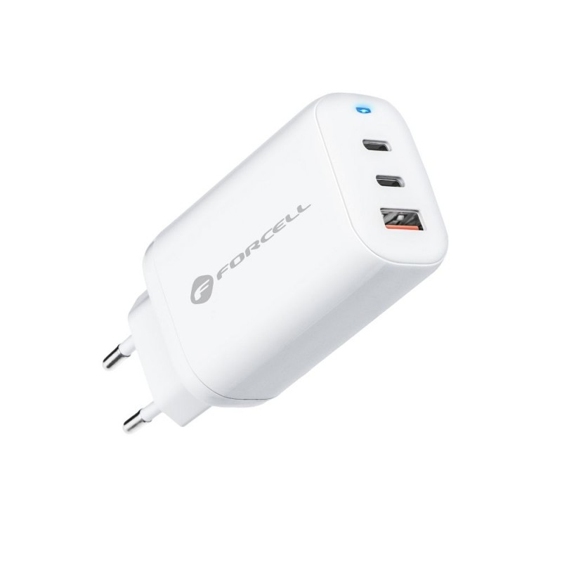 Φορτιστής Ταξιδίου Forcell F-Energy GaN Travel Charger with 2xUSB C and USB A 65W Quick Charge White Φορτιστής Ταξιδίου Forcell F-Energy GaN Travel Charger with 2xUSB C and USB A 65W Quick Charge White
