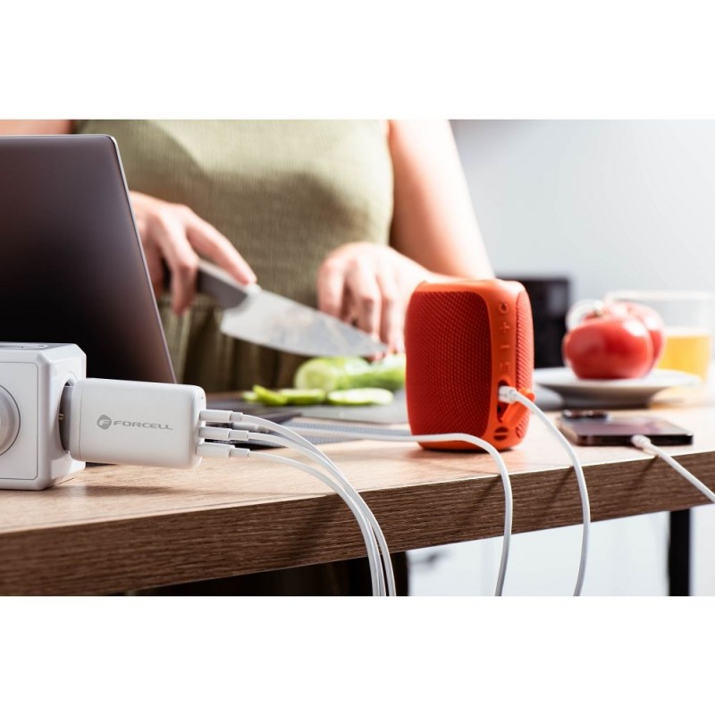 Φορτιστής Ταξιδίου Forcell F-Energy GaN Travel Charger with 2xUSB C and USB A 65W Quick Charge White Φορτιστής Ταξιδίου Forcell F-Energy GaN Travel Charger with 2xUSB C and USB A 65W Quick Charge White
