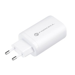 Φορτιστής Ταξιδίου Forcell F-Energy GaN Travel Charger with 2xUSB C and USB A 65W Quick Charge White Φορτιστής Ταξιδίου Forcell F-Energy GaN Travel Charger with 2xUSB C and USB A 65W Quick Charge White