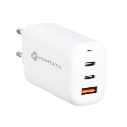 Φορτιστής Ταξιδίου Forcell F-Energy GaN Travel Charger with 2xUSB C and USB A 65W Quick Charge White Φορτιστής Ταξιδίου Forcell F-Energy GaN Travel Charger with 2xUSB C and USB A 65W Quick Charge White