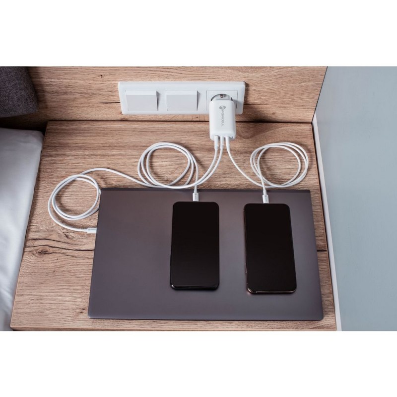 Φορτιστής Ταξιδίου Forcell F-Energy GaN Travel Charger with 2xUSB C and USB A 65W Quick Charge White Φορτιστής Ταξιδίου Forcell F-Energy GaN Travel Charger with 2xUSB C and USB A 65W Quick Charge White