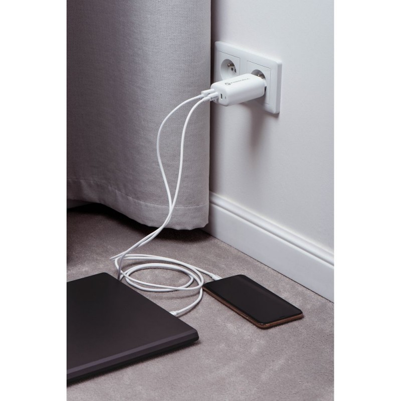 Φορτιστής Ταξιδίου Forcell F-Energy GaN Travel Charger with 2xUSB C and USB A 65W Quick Charge White Φορτιστής Ταξιδίου Forcell F-Energy GaN Travel Charger with 2xUSB C and USB A 65W Quick Charge White
