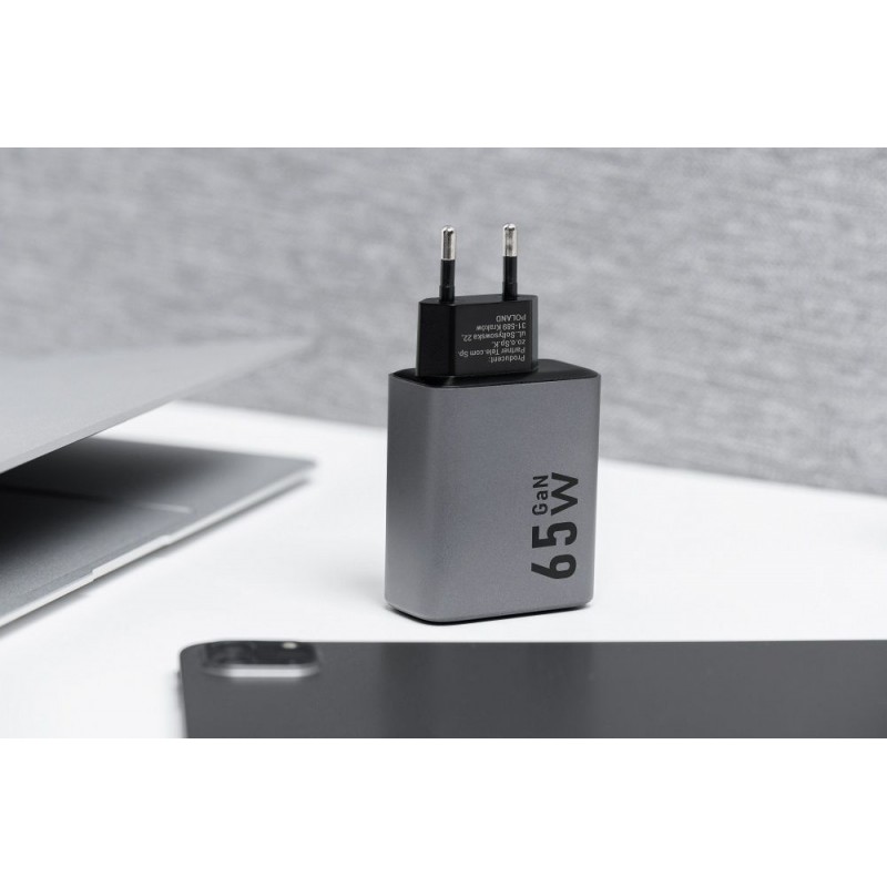 Φορτιστής Ταξιδίου Forcell F-Energy GaN Travel Charger with 2xUSB C and USB A 65W Quick Charge Grey Φορτιστής Ταξιδίου Forcell F-Energy GaN Travel Charger with 2xUSB C and USB A 65W Quick Charge Grey