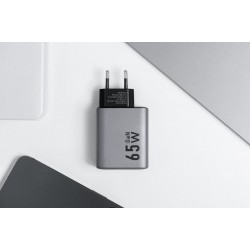 Φορτιστής Ταξιδίου Forcell F-Energy GaN Travel Charger with 2xUSB C and USB A 65W Quick Charge Grey Φορτιστής Ταξιδίου Forcell F-Energy GaN Travel Charger with 2xUSB C and USB A 65W Quick Charge Grey