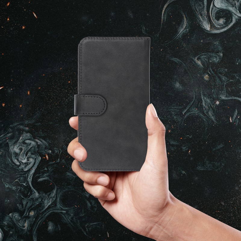 Θήκη Book Universal Common size XL for SAMSUNG A12 / A13 4G / A34 5G / A02s / XIAOMI Redmi 12 4G / 12C / NOTE 12 4G / 12 PRO 5G OPPO A53s / A72 / A92 Black