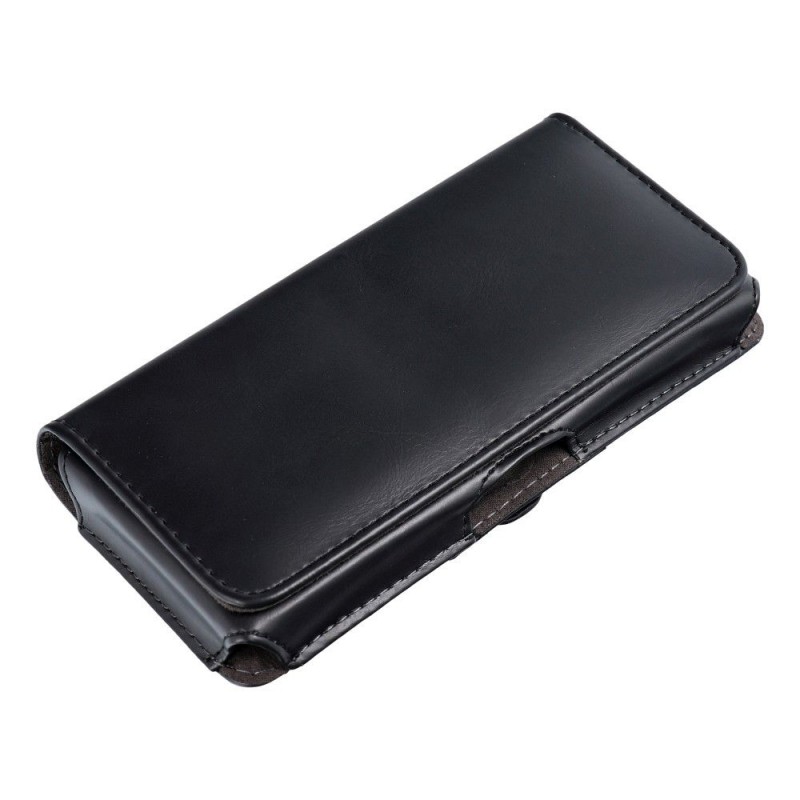 Θήκη Οριζόντια Belt Clip Leather Universal Classic Model 16 for IPHONE 15 / 15 PRO / 14 / 14 PRO /Samsung S23 / S24 / S10/ A6 2018 / Huawei P30/P30 Lite/ Nokia 3.1/5.1 Black  