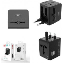 Αντάπτορας Πρίζας XO WL01 Multifunctional Universal Black