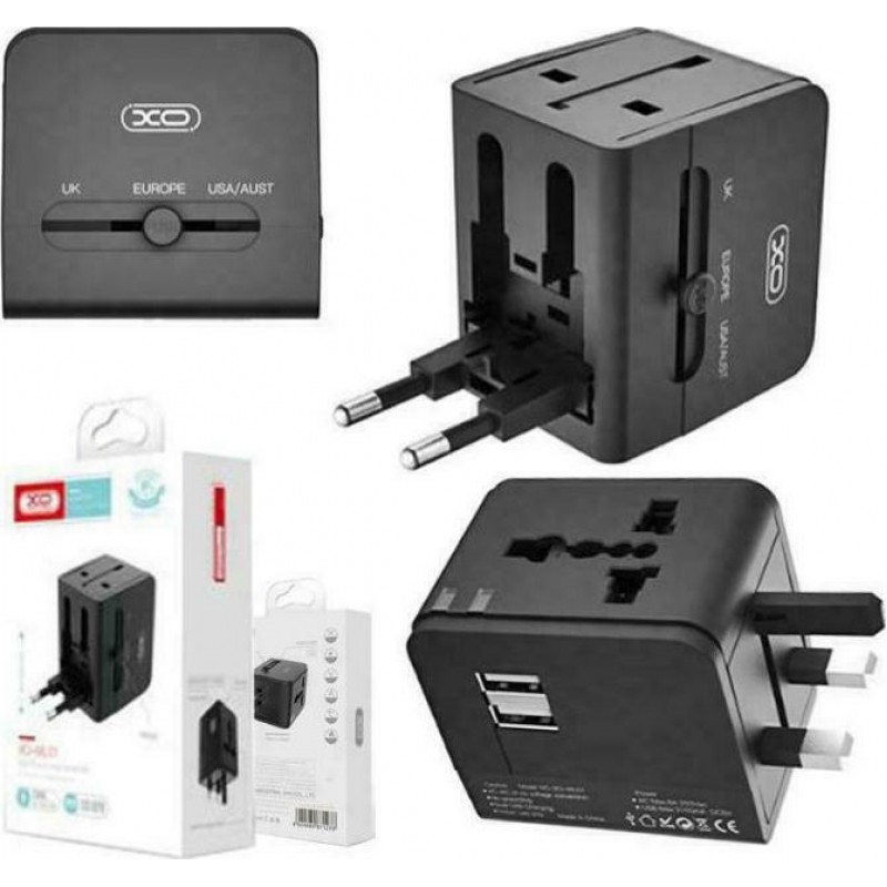 Αντάπτορας Πρίζας XO WL01 Multifunctional Universal Black